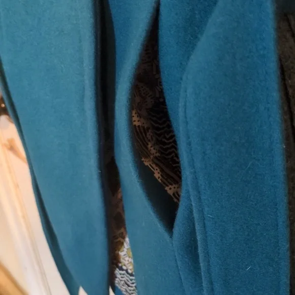 Elevenses by Anthropologie Wool Blend Jacket - Vibrant Teal Green - Picture 7 of 16